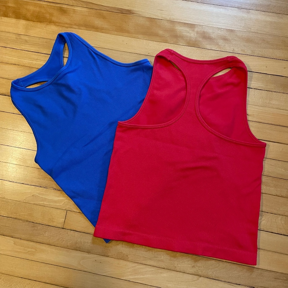 FREE PEOPLE INTIMATELY Set of 2 Hayley Racerback Brami Tank Top Ribbed M/L